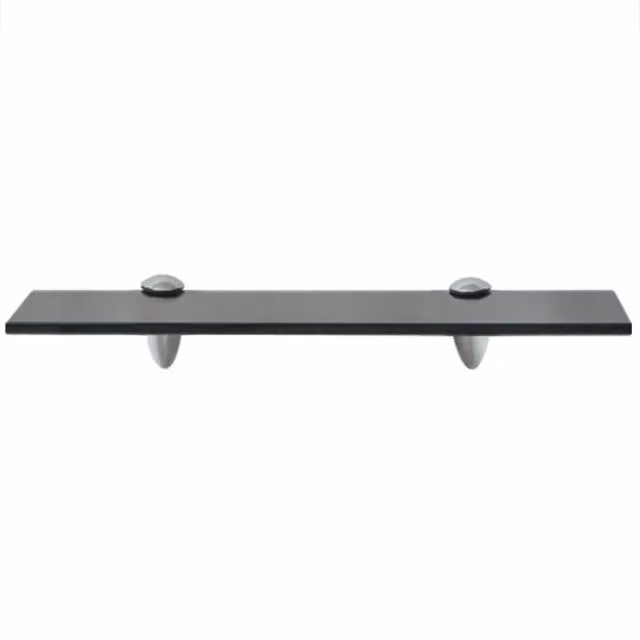 Berkfield Home Black Glass Floating Wall Mounted Shelf W: 40 cm, D: 20 cm – 1
