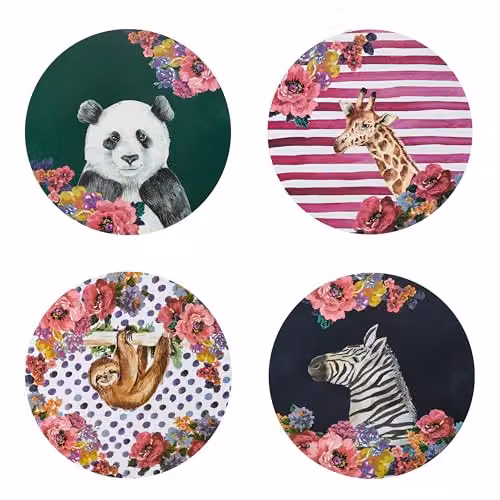 Mikasa Wild at Heart Set of 4 Round Cork Placemats, Multicolour, Diameter: 29 cm – 1