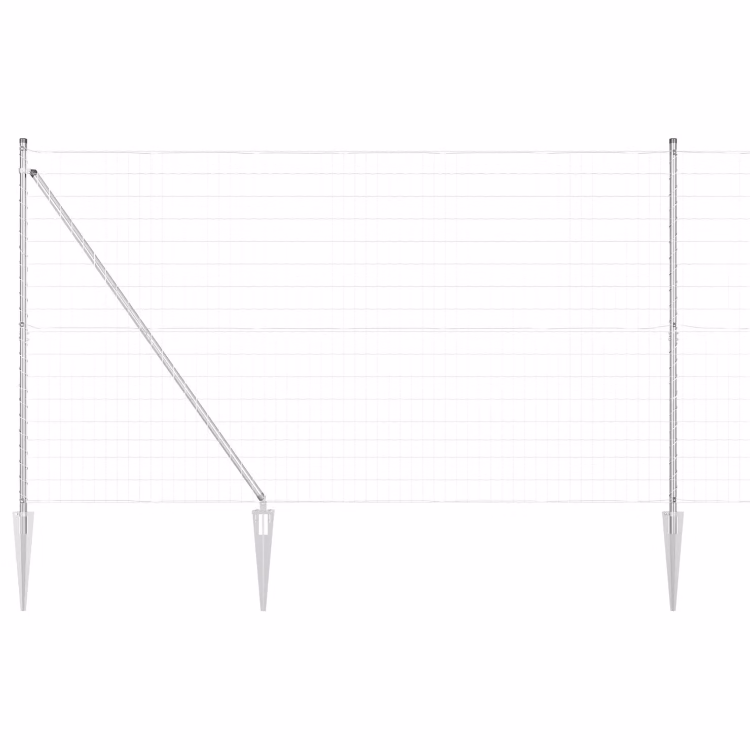 Berkfield Home Euro Fence with 7 Spike Posts, Galvanised Steel, Silver, 1.6 x 10 m – 2
