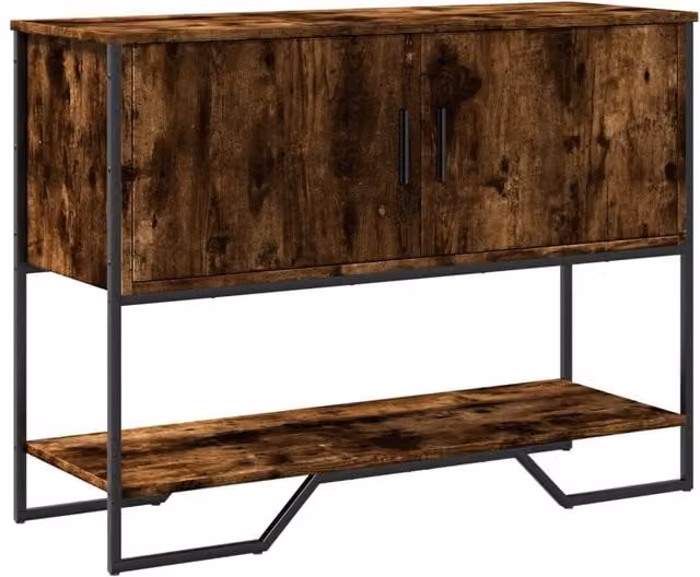 Berkfield Home Smoked Oak Console Table in Brown, W/D/H: 100 x 35 x 74.5 cm