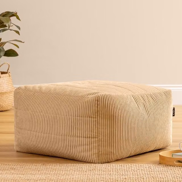 ICON Noa Slab Jumbo Cord Ottoman in Stone