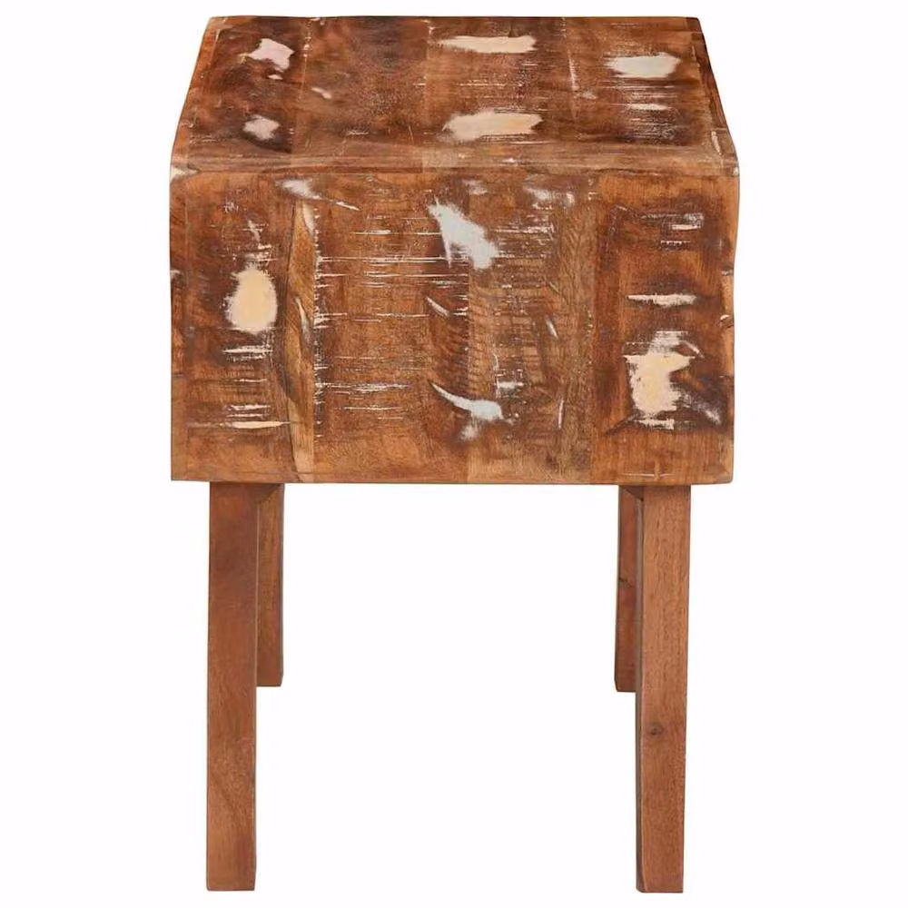 Berkfield Home Multicolour Solid Reclaimed Wood End Table with Shelf – 3