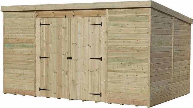 Empire Sheds Empire 5000 Green Pent Garden Shed with Central Double Door and Window