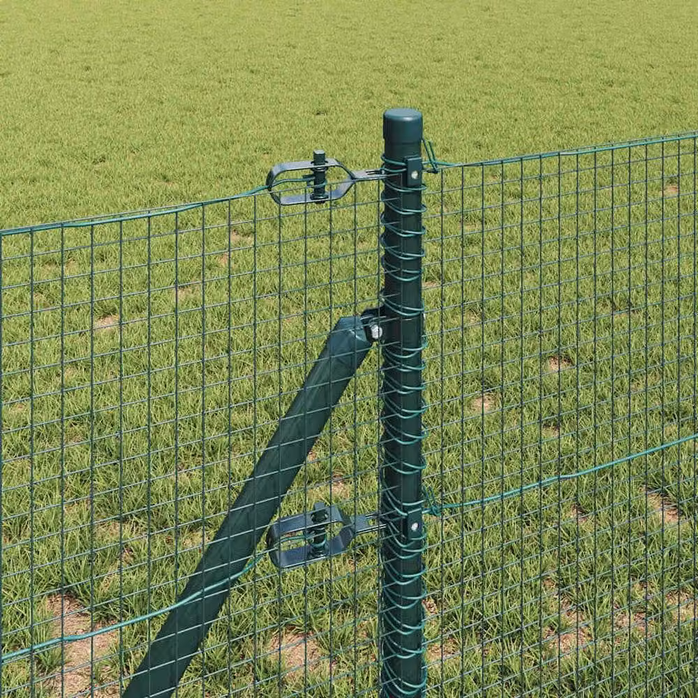 Berkfield Home Green Steel Welded Wire Fence with 7 Posts, W: 10 m, H: 0.6 m – 3