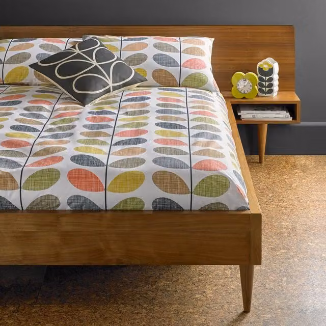 Orla Kiely Scribble Stem Printed Cotton Duvet Cover Bedding, Multicolour and Blue