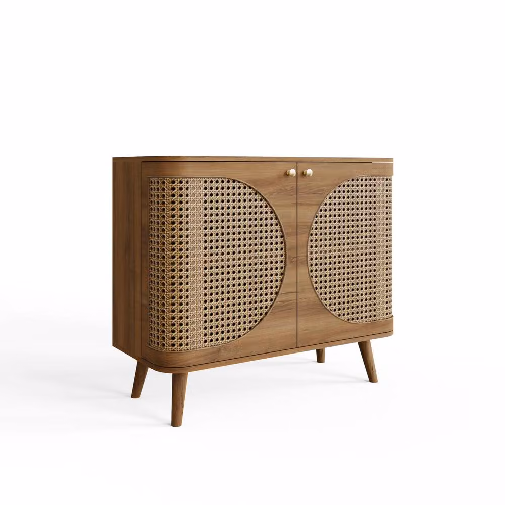 GFW Sorrel Rattan Compact Sideboard in Brown Oak – 2