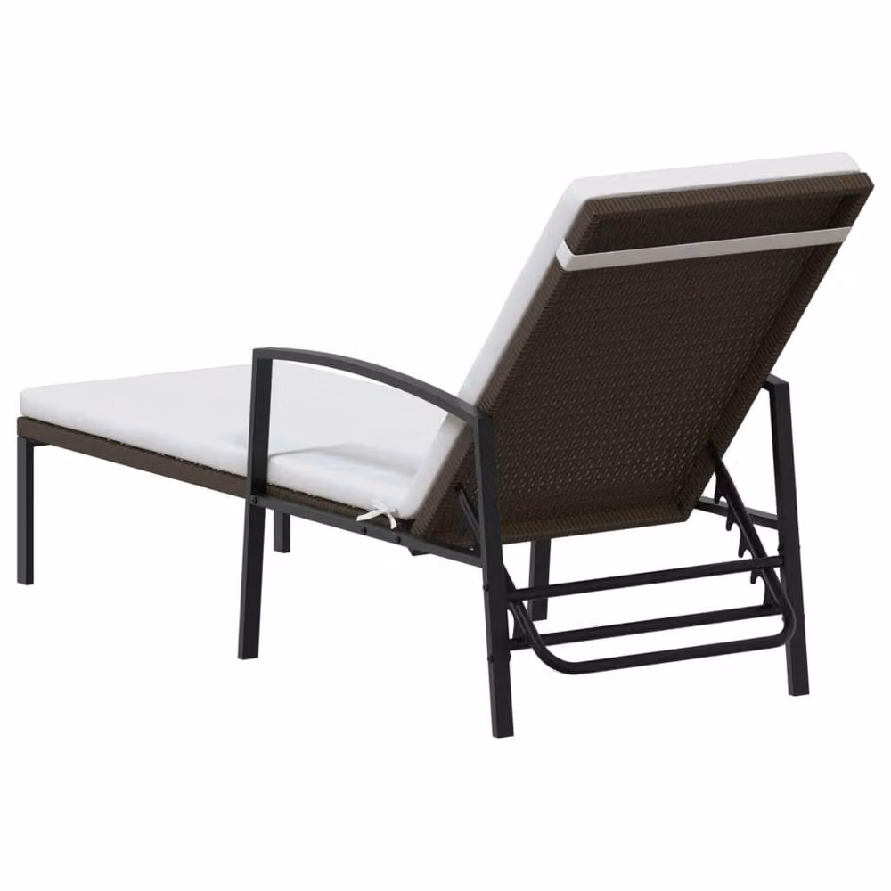 Berkfield Home Brown Poly Rattan Sun Loungers with Table Set – 3