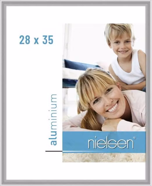 Nielsen Design Classic Rectangular Single Picture Frame in Silver with Metal and Glass Front, W: 28 cm, H: 35 cm