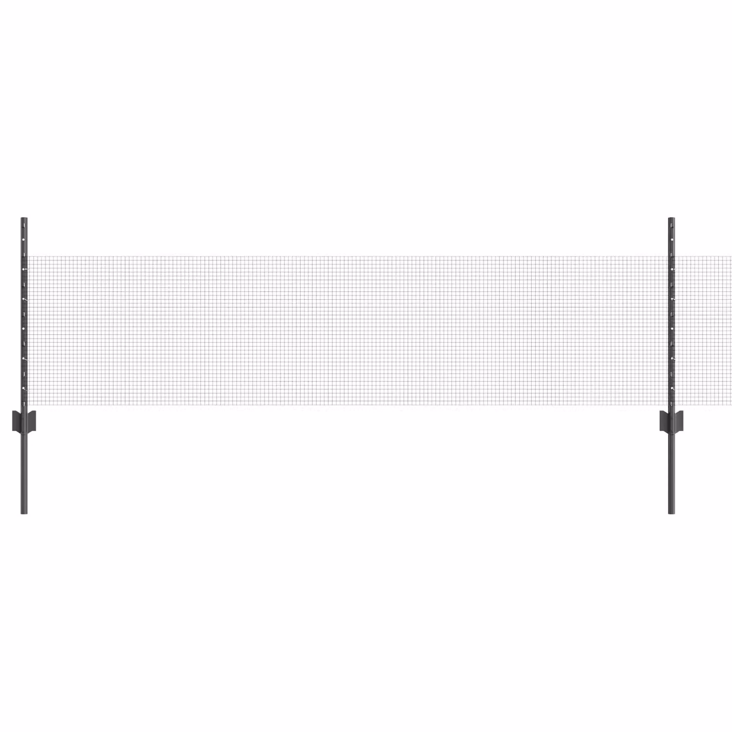 Berkfield Home Grey Galvanised Steel Welded Wire Fence with 22 U-Profile In-Ground Posts, W: 0.5 m, L: 50 m – 2