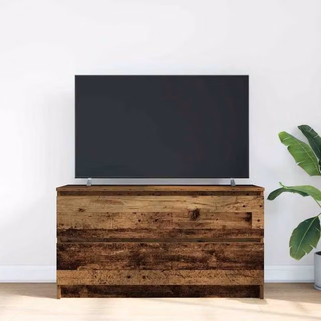 Berkfield Home Rustic Old Wood TV Cabinet in Brown, W/D/H: 100 x 35 x 54 cm