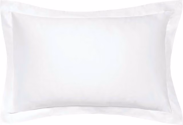 Bedeck of Belfast Fine Linens 600 Thread Count Egyptian Cotton Oxford Pillowcase, White