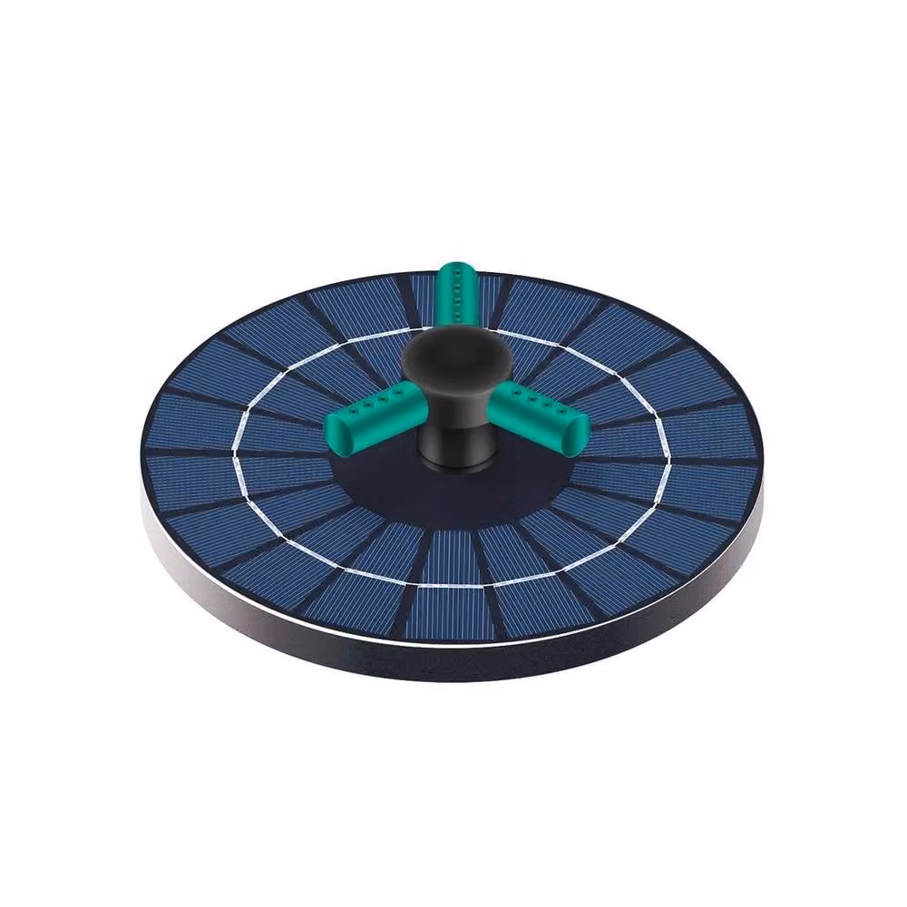 NESTLUNE Black Solar Fountain with Battery Backup, 8 LED Lights and 400L/H Flow Rate, W/D/H: 100 x 100 x 100 cm – 6