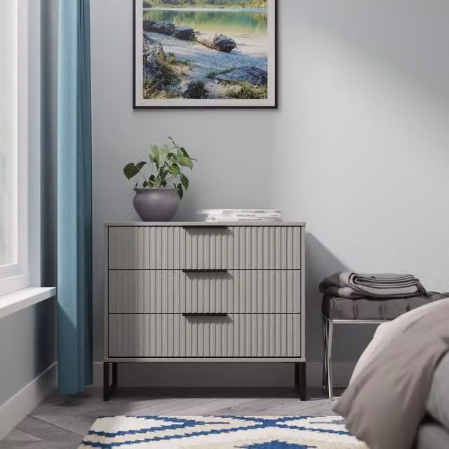 2 U Menai 3 Drawer Chest in Dark Grey