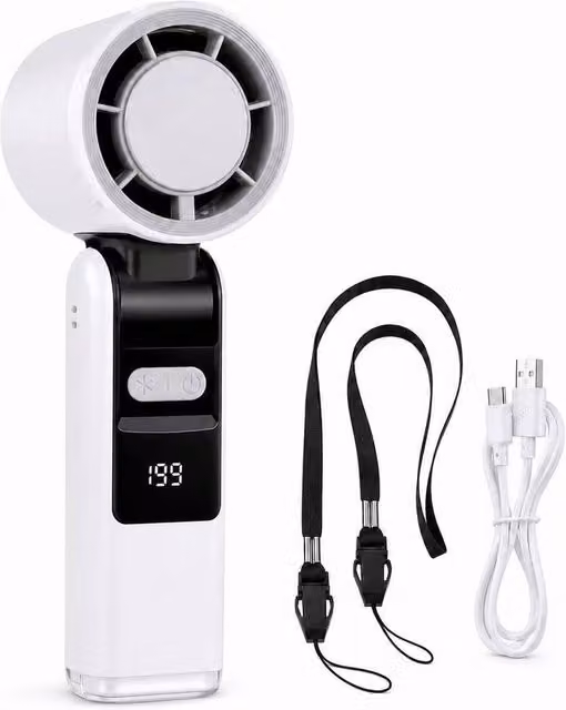 BluCore ICE COOLING White Rechargeable Mini Foldable Fan – 1