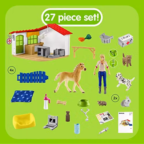 Schleich Veterinarian Practice Farm Playset in Multicolour – 4