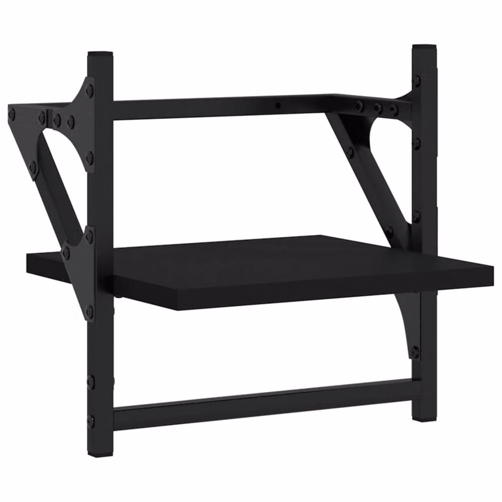Berkfield Home Wall Shelves with Bars, 2 Piece Set, Black, W/D/H: 30 x 25 x 30 cm – 4