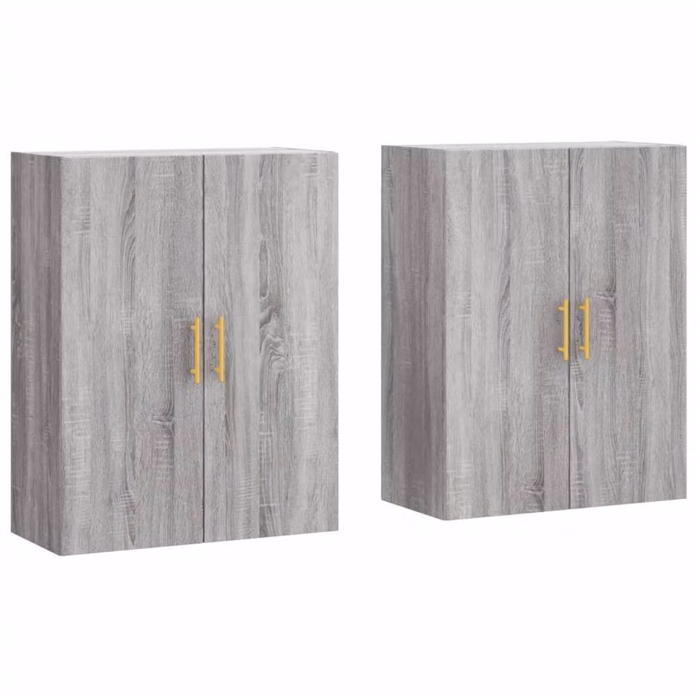Berkfield Home Wall Mounted Cabinets, 2 Piece, Grey Sonoma, W: 69.5 cm, D: 34 cm, H: 90 cm – 3