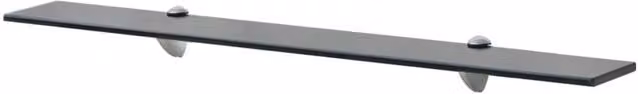 Berkfield Home Set of 2 Black Glass Floating Shelves, W: 80 cm, D: 20 cm