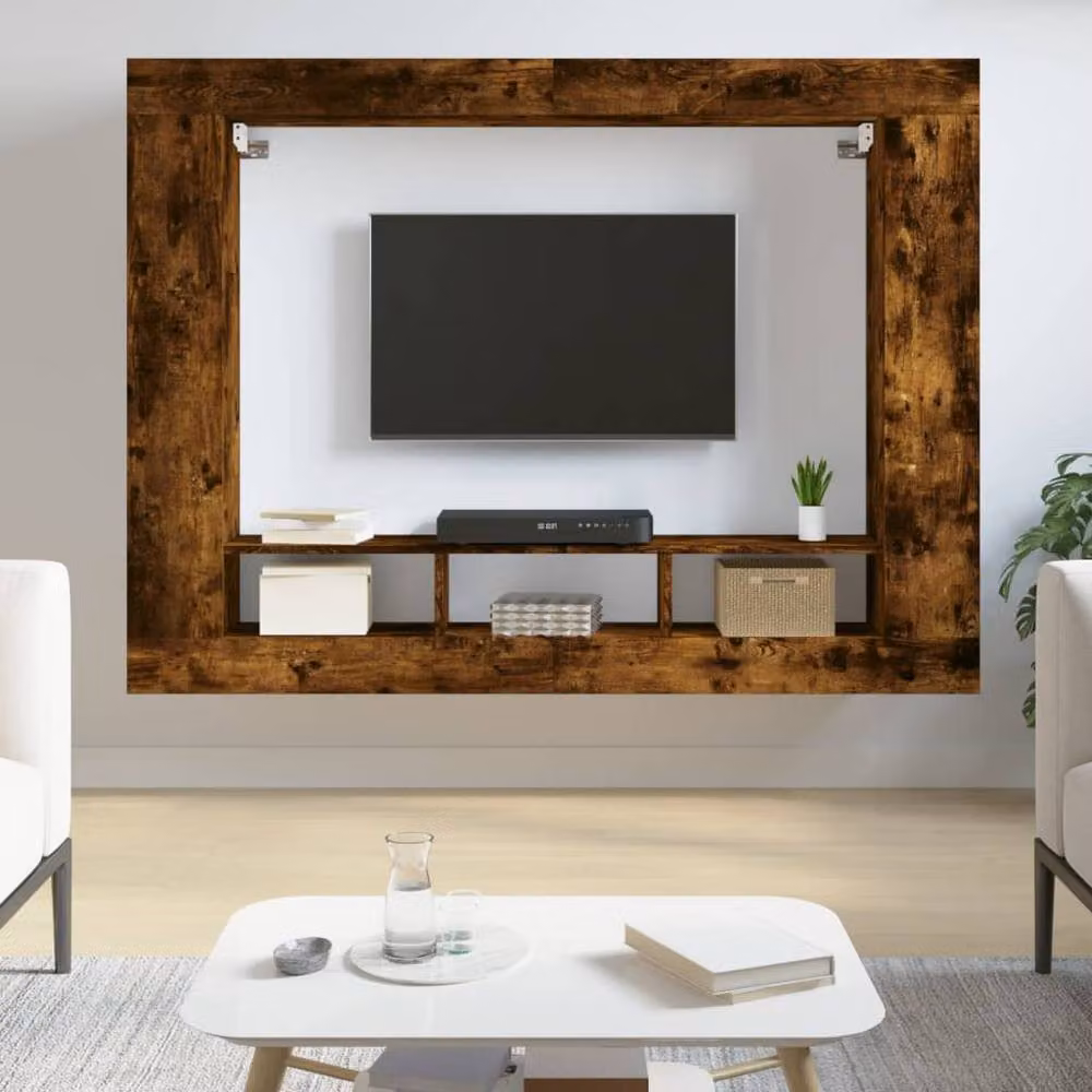 Berkfield Home Smoked Oak TV Cabinet in Brown, W/D/H: 152 x 22 x 113 cm – 2