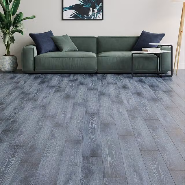 Komore Self-Adhesive Wood-Look PVC Floor Tiles in Grey