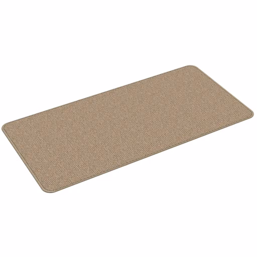 Berkfield Home Round Sisal Look Carpet Runner in Sand and Brown, W/D: 100 x 100 cm – 2