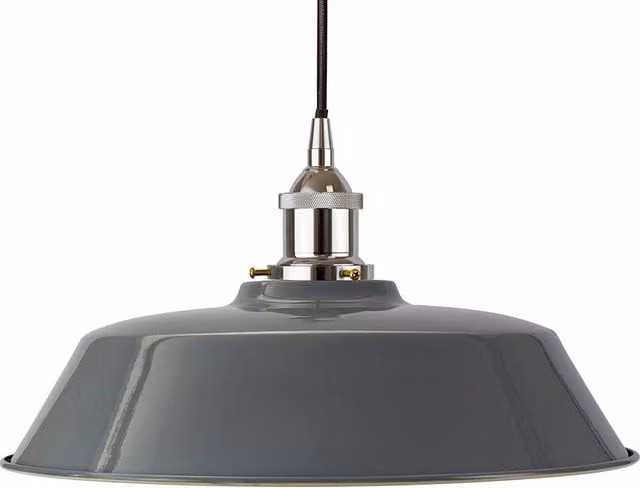 SE Home Chancery Round Pendant Light in French Grey and Black with Nickel Finish