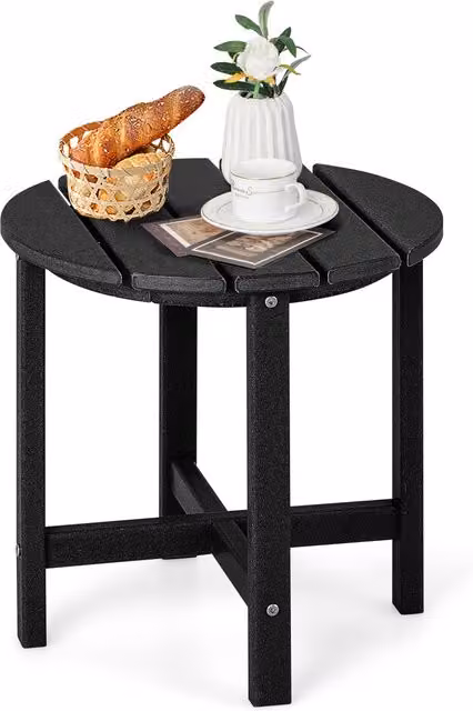 Costway Black HDPE Adirondack Outdoor Side Table
