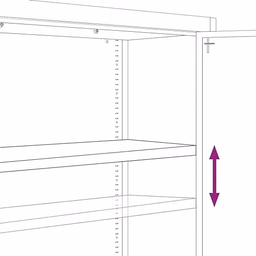vidaXL Anthracite Metal File Cabinet with Lock and Adjustable Shelves, W/D/H: 90 x 40 x 240 cm – 3