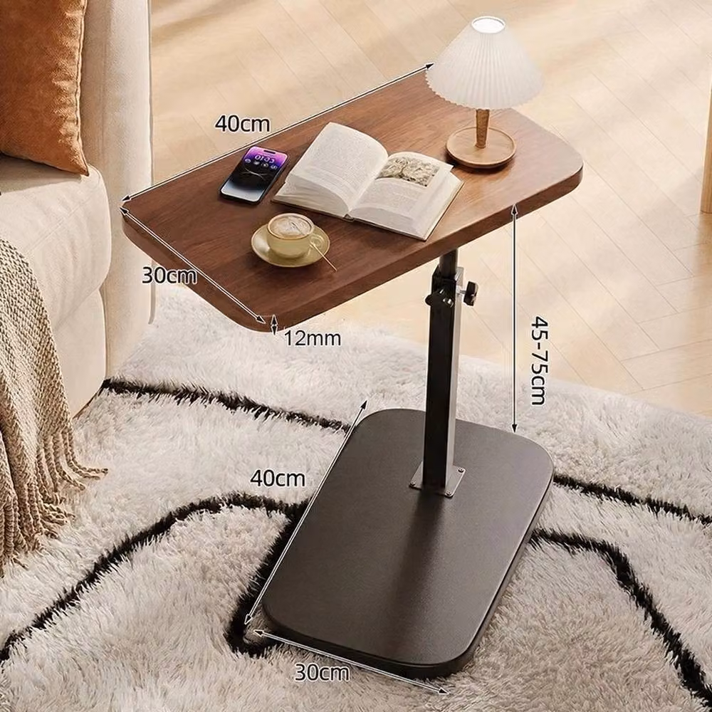Havendro Adjustable C-Shaped Brown Wood Side Table with Rotating Top – 2