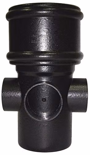 FloPlast Boss Pipe Single Socket Cast Effect Soil Pipe in Black