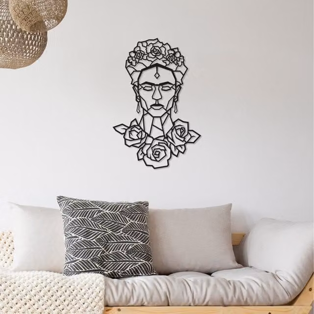 Decortie Modern Floral Metal Wall Art in Black and Gold
