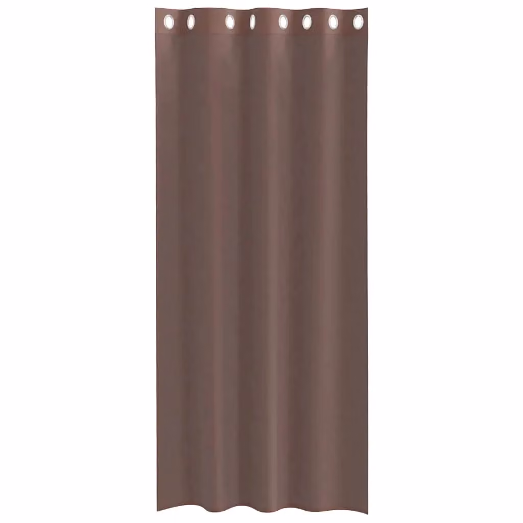 Berkfield Home Brown Transparent Voile Fabric Panel Curtains with Eyelets, 2 Pack, W: 140 cm, H: 225 cm – 4