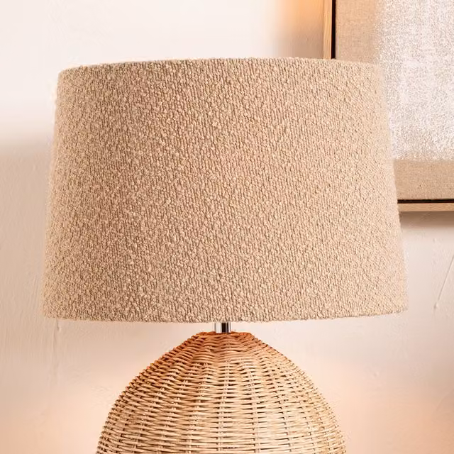 Pacific Lifestyle Boucle Tapered Fabric Lamp Shade in Brown and Beige, Diameter: 50 cm