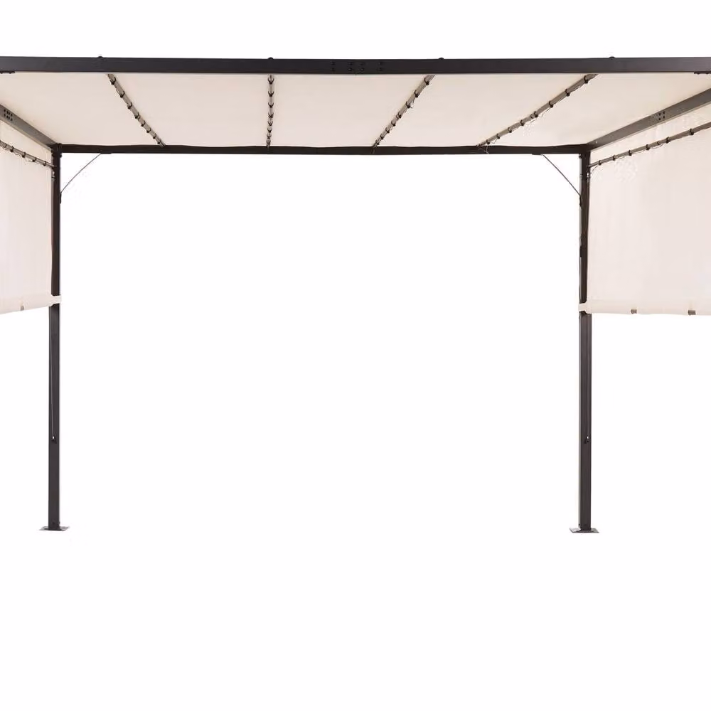 Wyld and Coco Beige Steel Frame Pergola with Solar LEDs W/D/H: 310 x 310 x 215 cm – 2