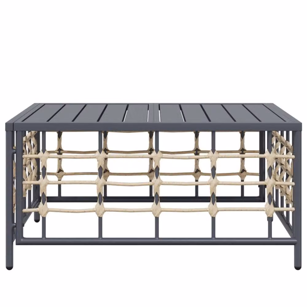 Berkfield Home Anthracite Poly Rattan Garden Table in Dark Grey, W/D/H: 70 x 70 x 34 cm – 3