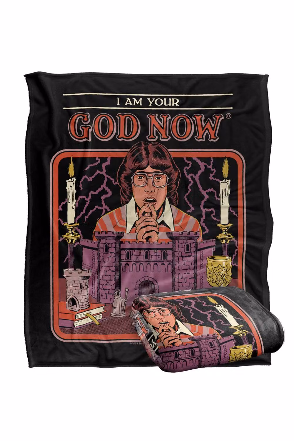Steven Rhodes I Am Your God Now Multicolour Super Soft Fleece Throw Blanket W/D/H: 91 x 147 cm – 2