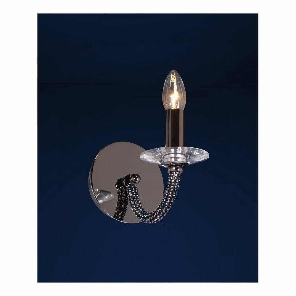 Netlighting Elena Wall Lamp with Switch in Black Chrome and Crystal – 2