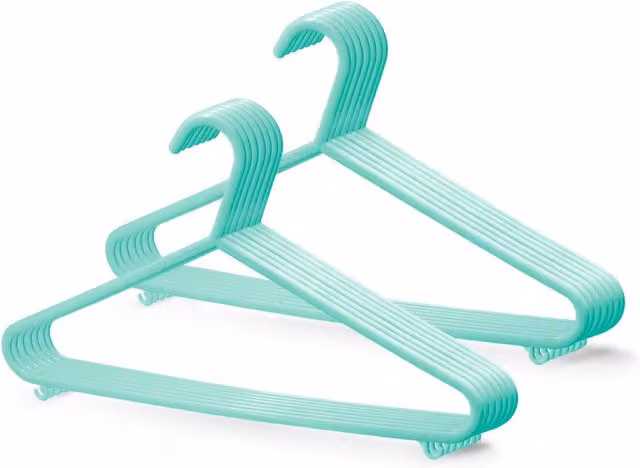 Keplin Space Saving Plastic Coat Hangers, Green, 25 Pack – 1