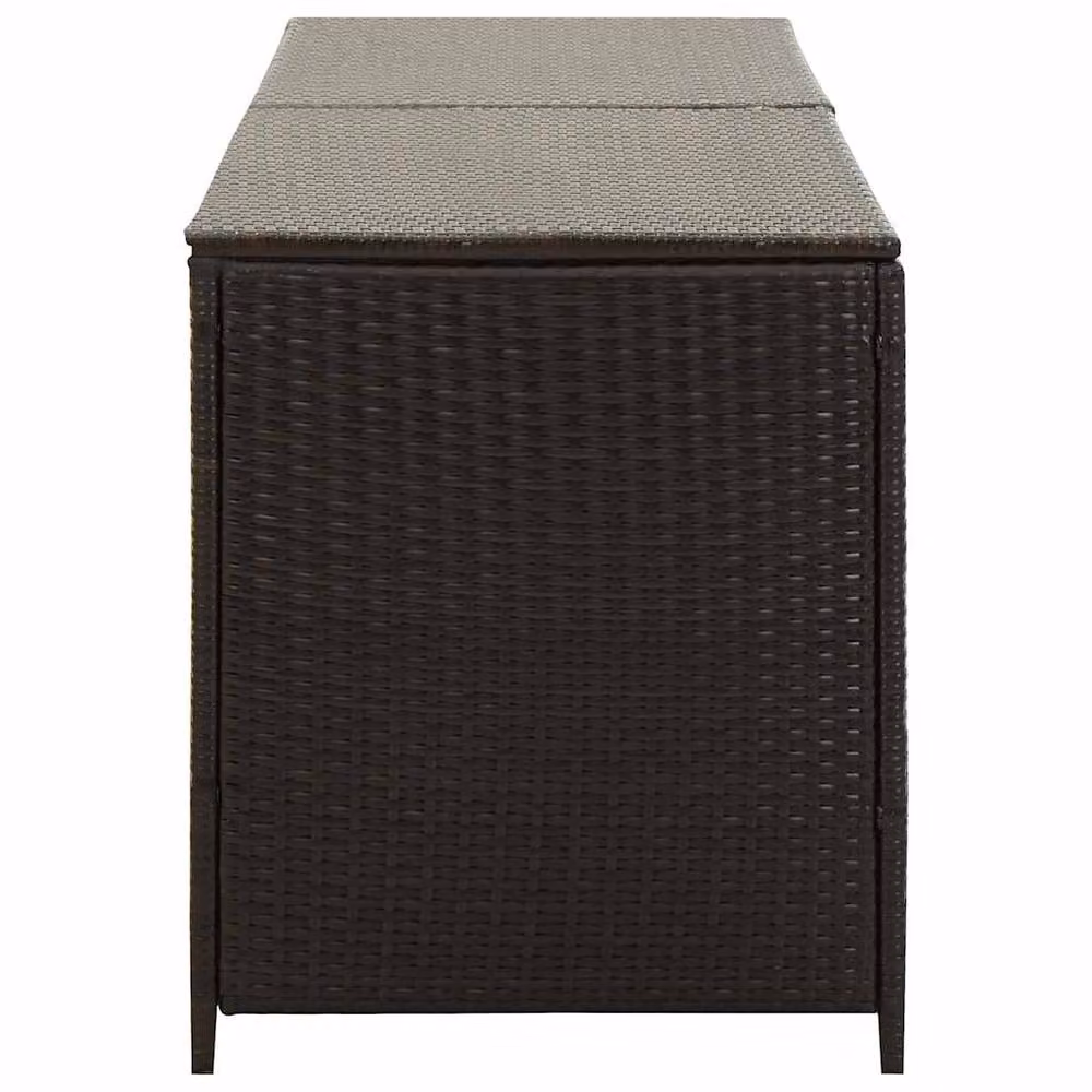Berkfield Home Garden Brown Poly Rattan Storage Box W/D/H: 200 x 50 x 60 cm – 3