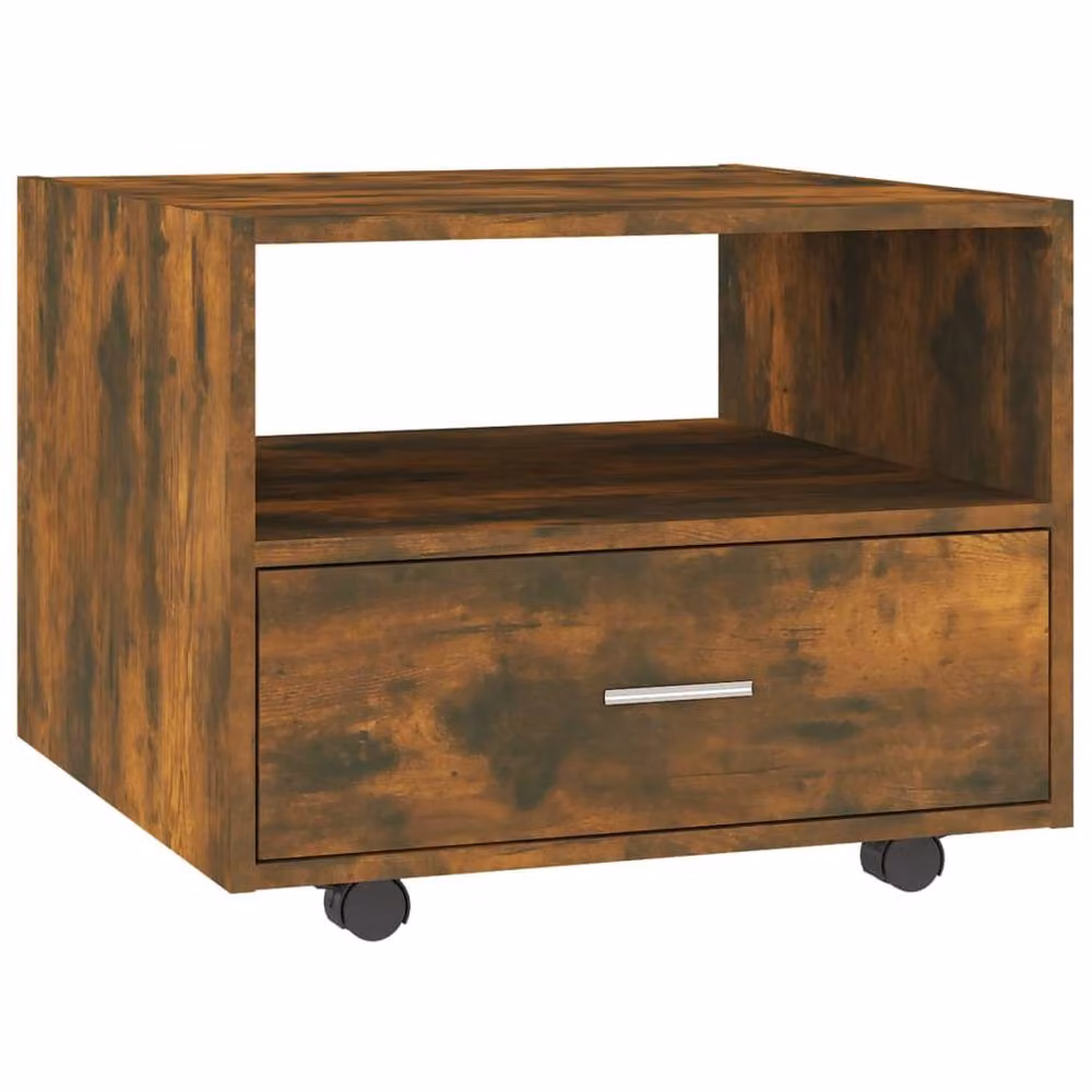Berkfield Home Smoked Oak Decorative Coffee Table in Brown, W/D/H: 55 x 55 x 40 cm – 2