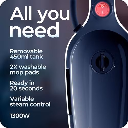 Avalla T-9 2-in-1 Steam Mop and Portable Handheld Steam Cleaner in White – 6