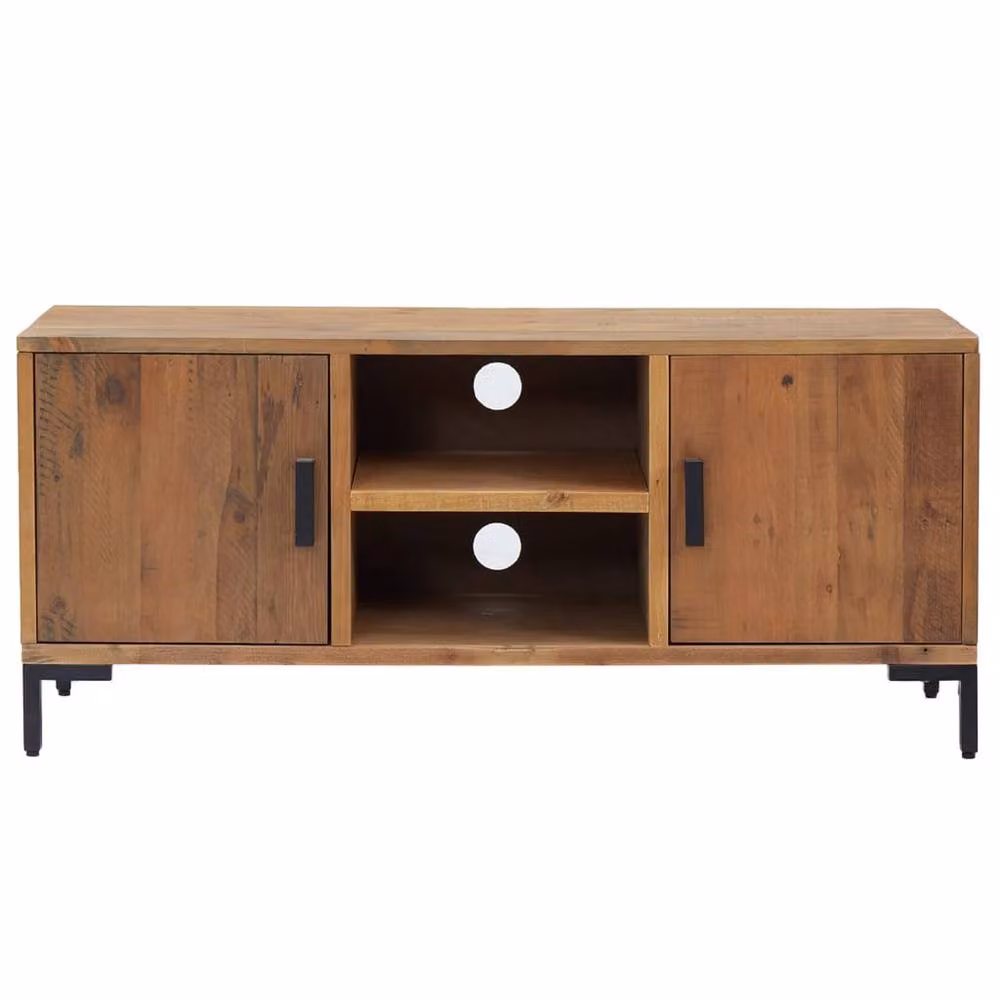 Berkfield Home Brown Solid Pinewood TV Cabinet W/D/H: 110 x 35 x 48 cm – 3