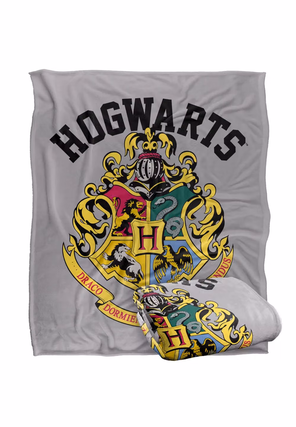 Harry Potter Hogwarts Crest Officially Licensed Silky Touch Super Soft Fluffy Throw Blanket, White, W: 152 cm, D: 127 cm – 2