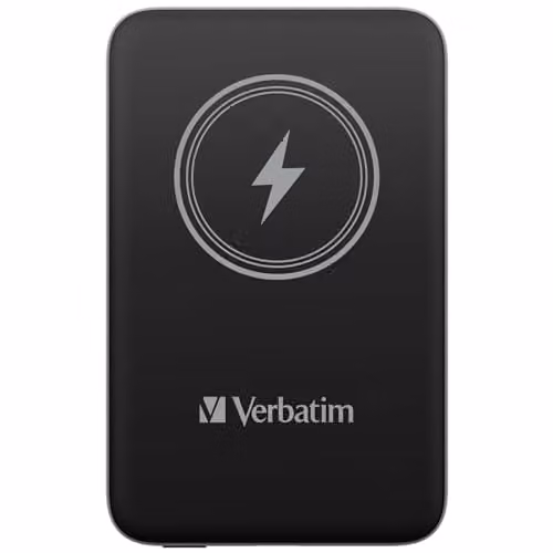 Verbatim Magnetic Power Bank 10000 mAh with 15 W Wireless Charging and 20 W PD via USB-C, Black