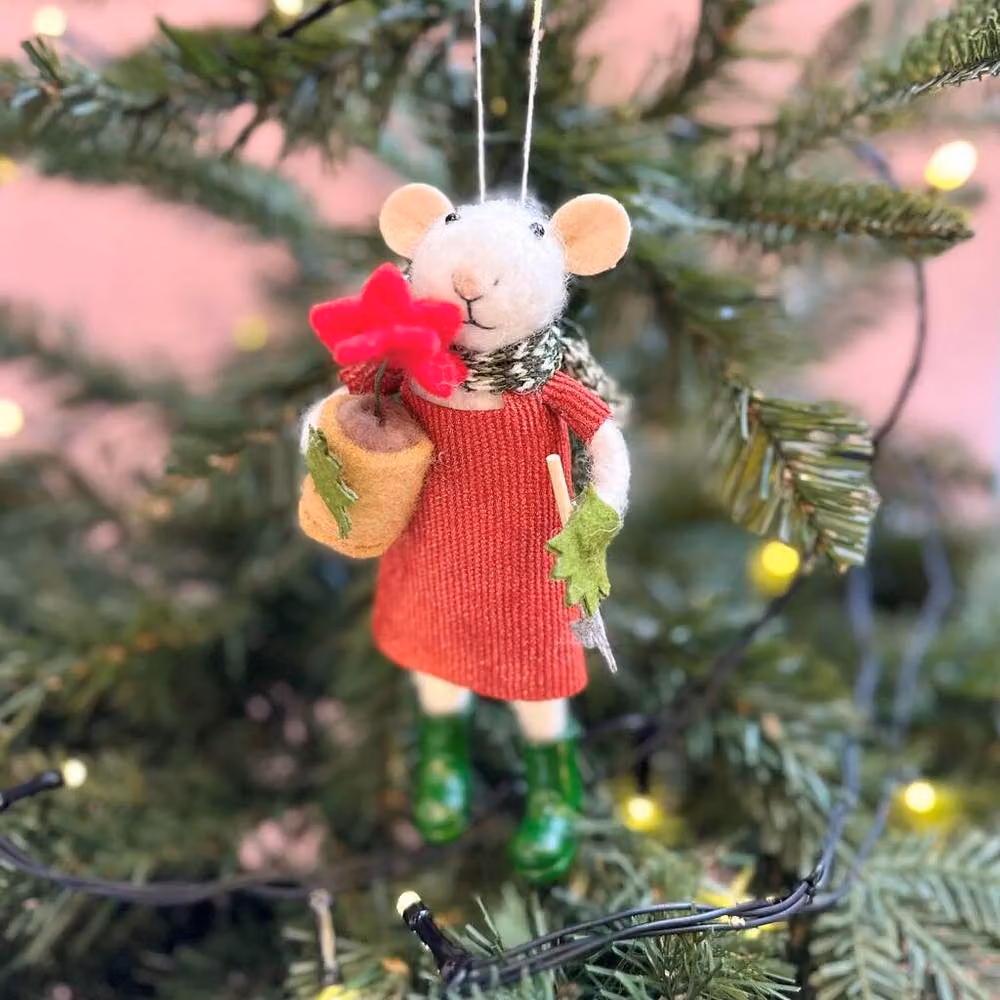 The Alphabet Gift Shop Red Felt Mouse Hanging Animal Decoration – 2
