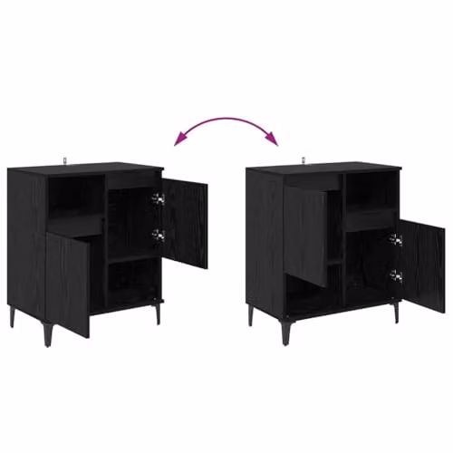 vidaXL Set of 2 Modern Sideboards in Black, W/D/H: 60 x 35 x 70 cm – 3