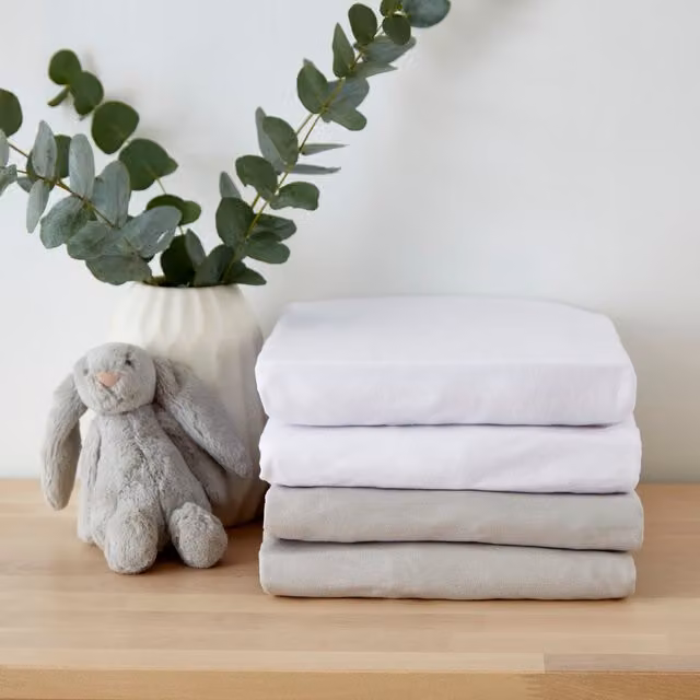 Martex White Cotton Jersey Baby Crib Fitted Sheet with All-Round Elastic and Oeko-Tex Standard 100 Certification