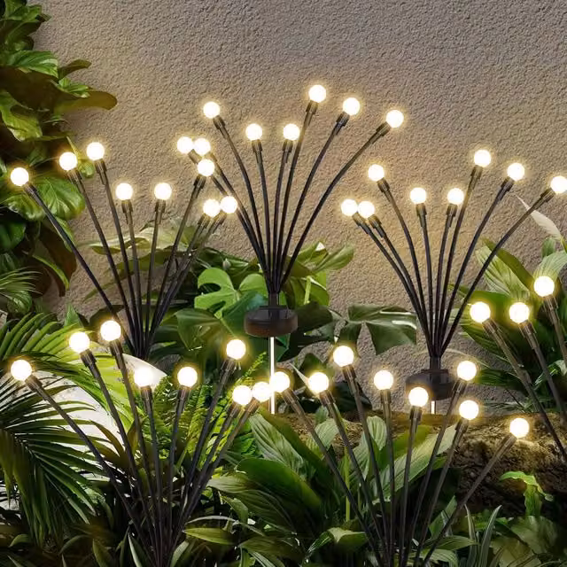 Garwarm Waterproof Solar Garden Firefly Decorative Lights with Multicolour RGB Effect and Dusk Sensor – 1