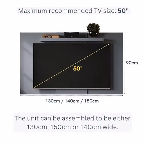 Core Products Lido TV Display Wall Panel in Grey with Adjustable Shelf – 3