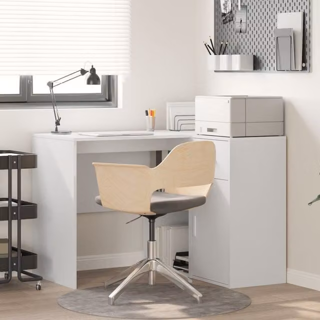 Berkfield Home Modern White Corner Desk W/D/H: 102 x 88 x 75 cm
